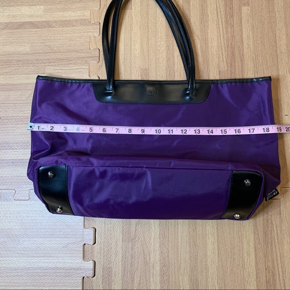 Vintage French nylon and leather reversible tote - Picture 11 of 17